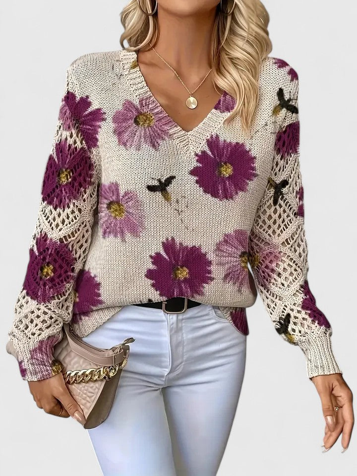 Amélie | Sweater Chic avec Motif Floral