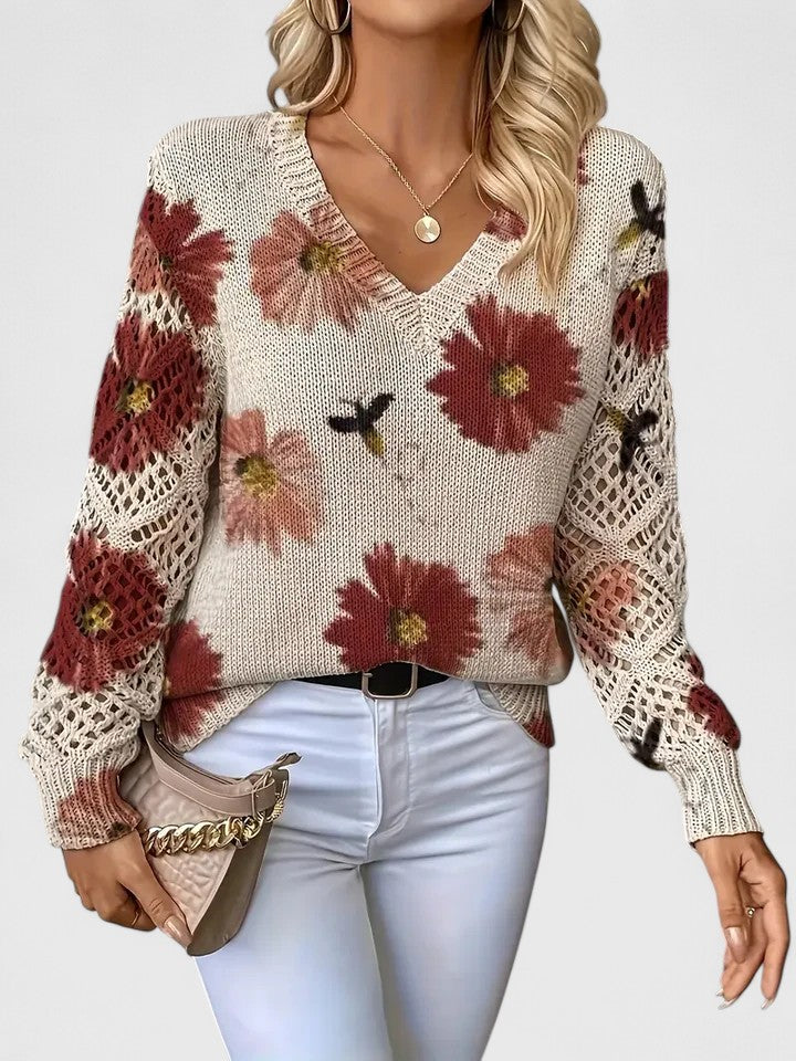 Amélie | Sweater Chic avec Motif Floral