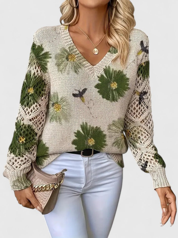 Amélie | Sweater Chic avec Motif Floral