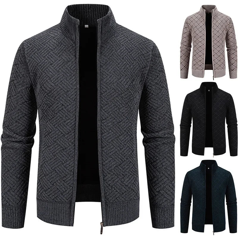 Thierry – Gilet Tricoté à Col Montant, Coupe Ajustée et Style Décontracté pour l'Automne