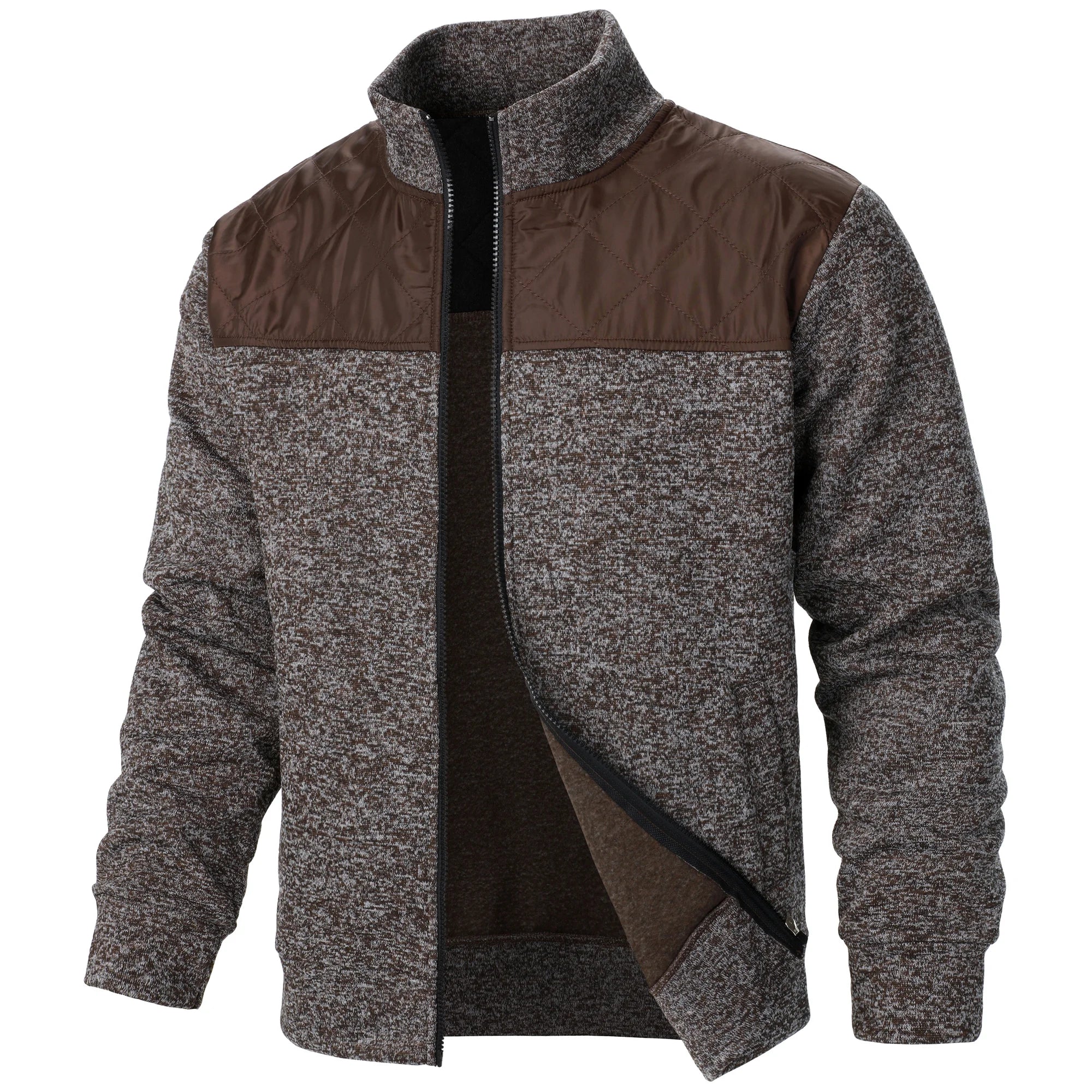 Henri – Manteau Rayé en Tricot avec Col Montant et Zip