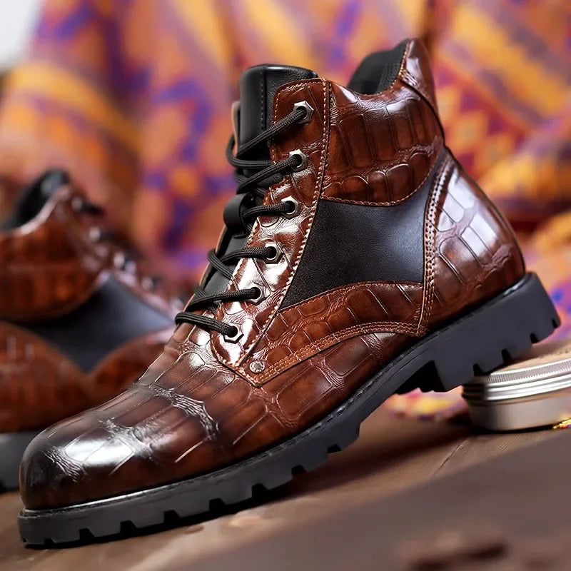 Dante Ferrara | Croc-Pattern Boots