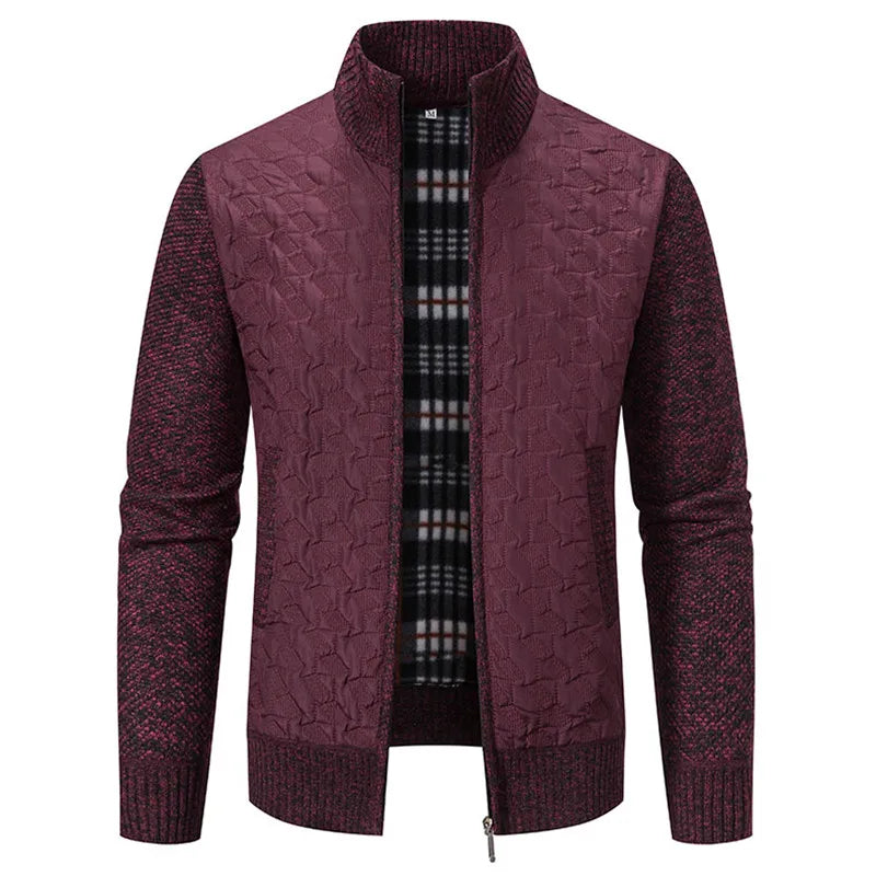 Julien : Manteau en tricot chic pour hommes, coupe slim et confort maximal.