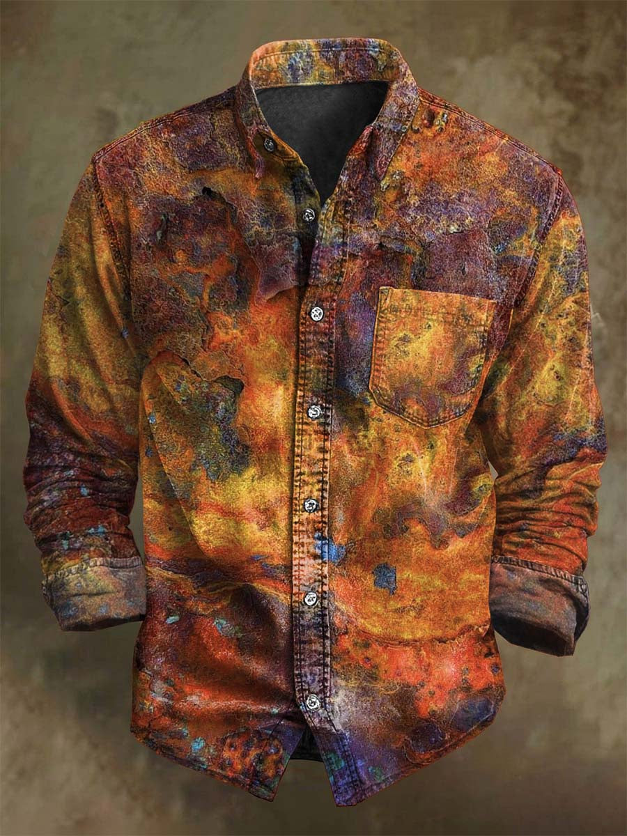 T-shirt long à manches longues au style vintage usé