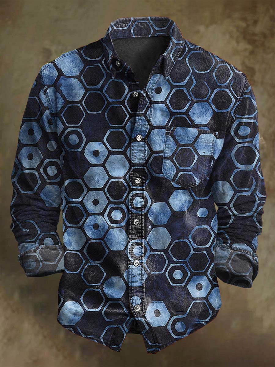 Chemise décontractée à manches longues à motif écossais