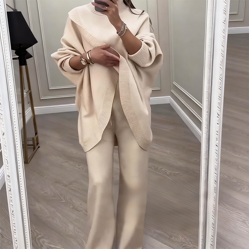 🔥 59 % DE REMISE ! NOUVEAUTÉ ! Ensemble 2 pièces pour femme – Pull asymétrique + pantalon large, coupe ample en tissu doux et ultra confortable 👚✨ ✅ Livraison offerte