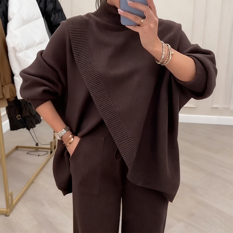 🔥 59 % DE REMISE ! NOUVEAUTÉ ! Ensemble 2 pièces pour femme – Pull asymétrique + pantalon large, coupe ample en tissu doux et ultra confortable 👚✨ ✅ Livraison offerte
