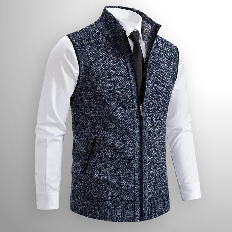 Harrison Gilet | Gilet en Laine à Fermeture Éclair Complète